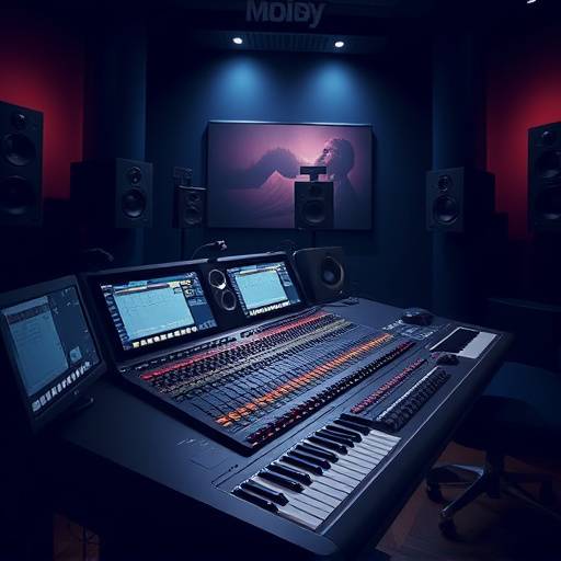 Mesa de mixagem digital em um estüdio de som
