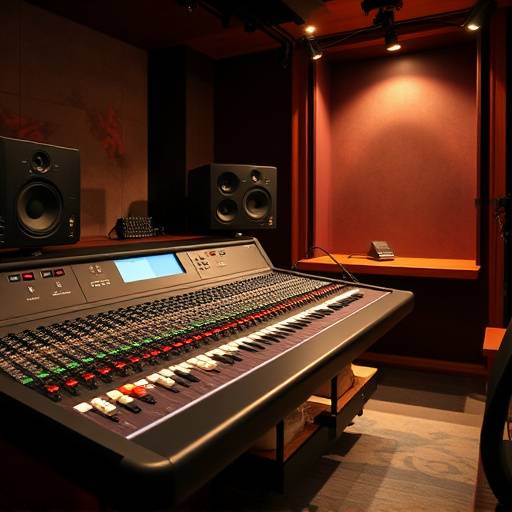 Mesa de mixagem profissional no Estüdio Melodia da Mata